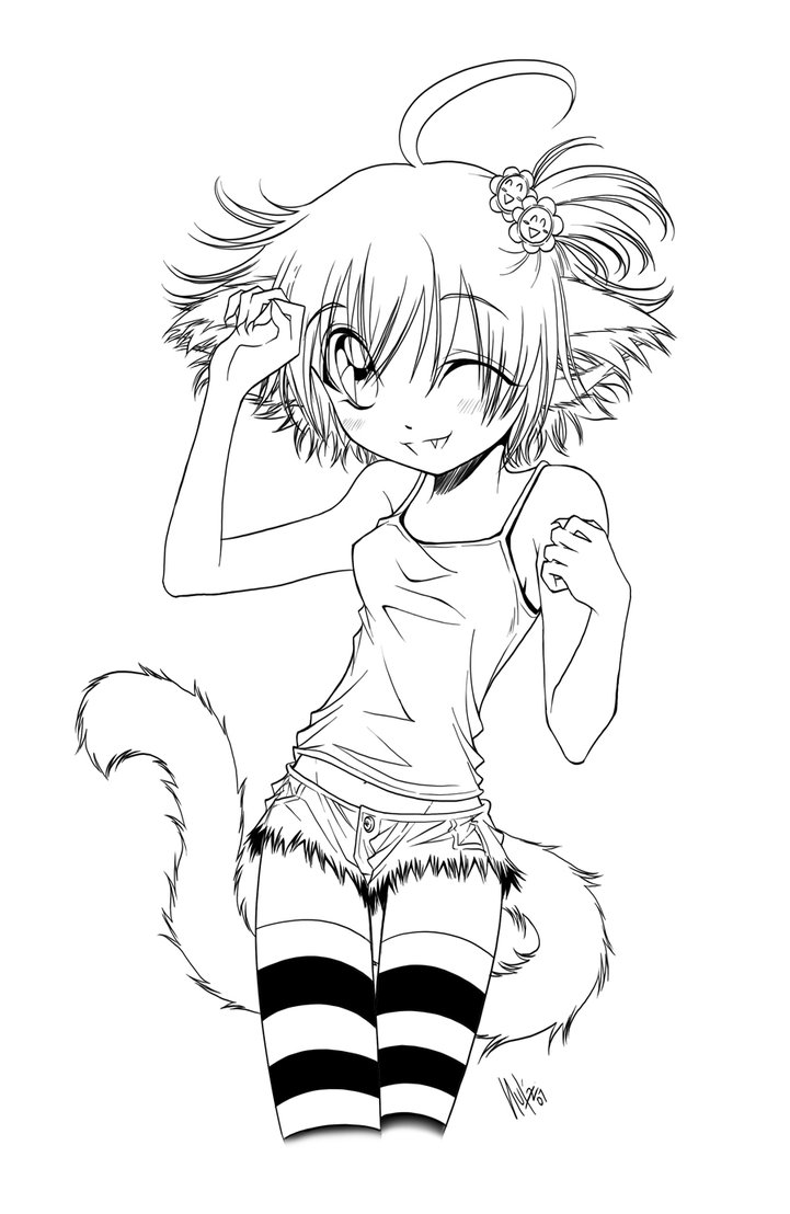 Plansa de colorat cu Anime 53 58